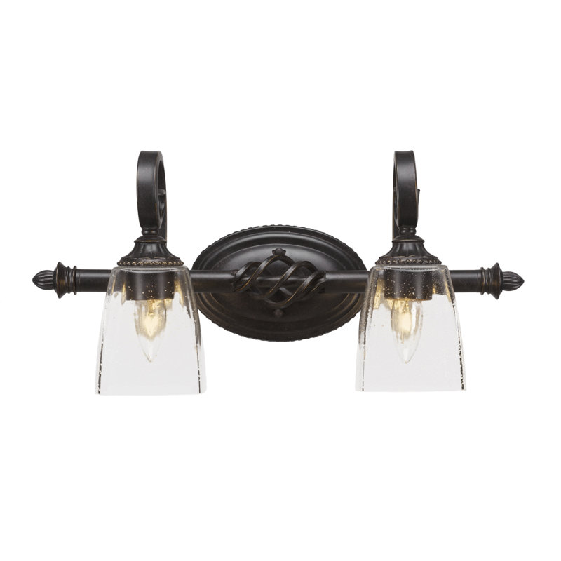 Eleganté 2 Light Bath Bar, Clear Bubble