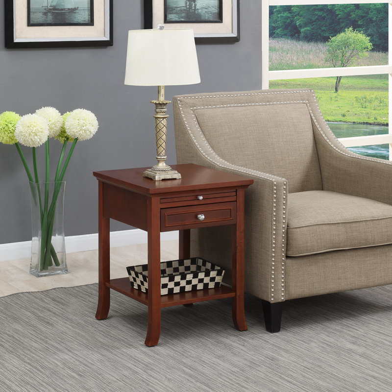 Carbin End Table with Storage, Mahogany