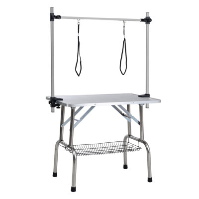 65.5'' H x 46'' W x 23.6'' D Folding Grooming Table