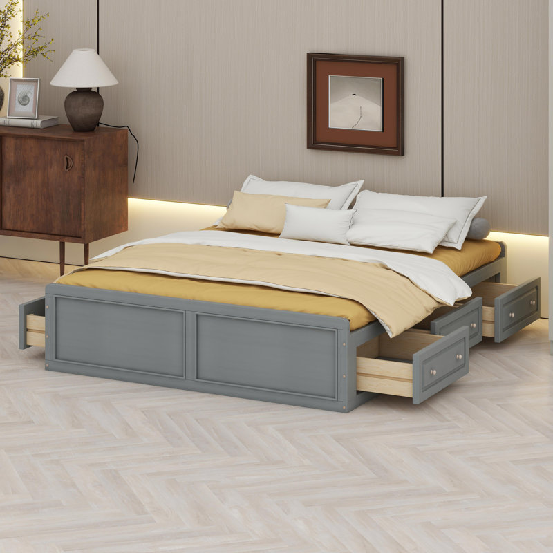 Platform Bed Frame With Drawers
