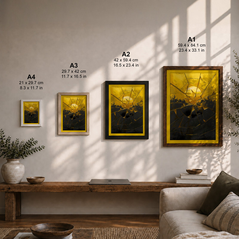 Spider in Shadow Modern - Framed Print, Walnut, A4 - 29.7 x 21.0 cm