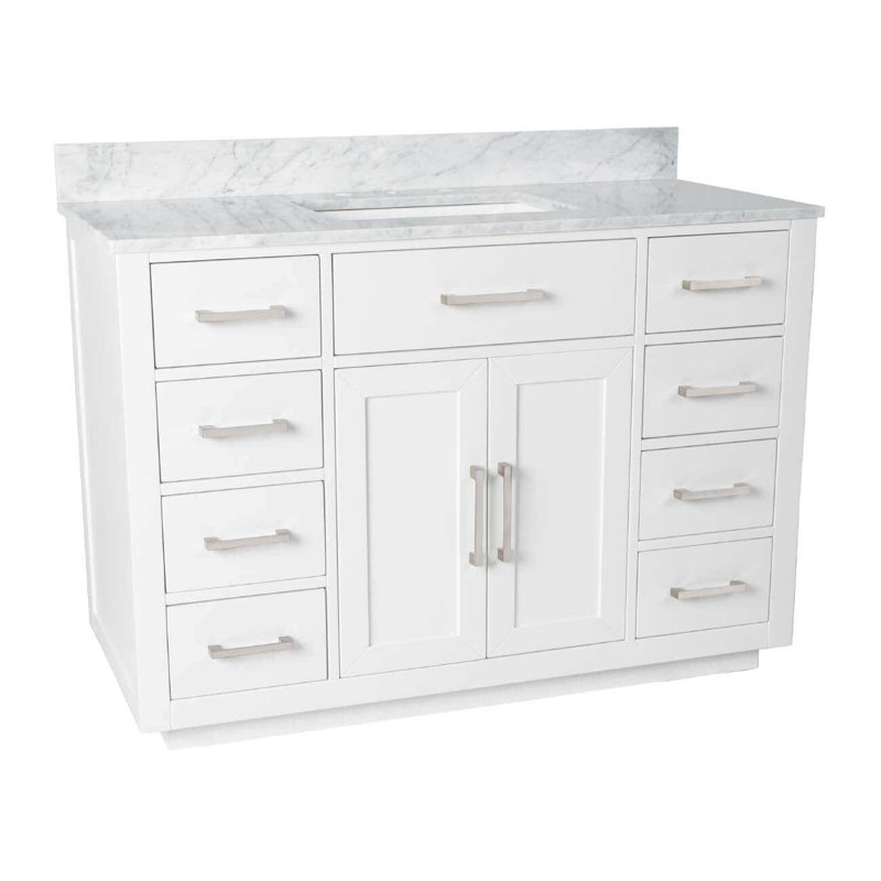 Ensemble de meuble-lavabo double l 48 po x P 22 po x H 34 po, Blanc