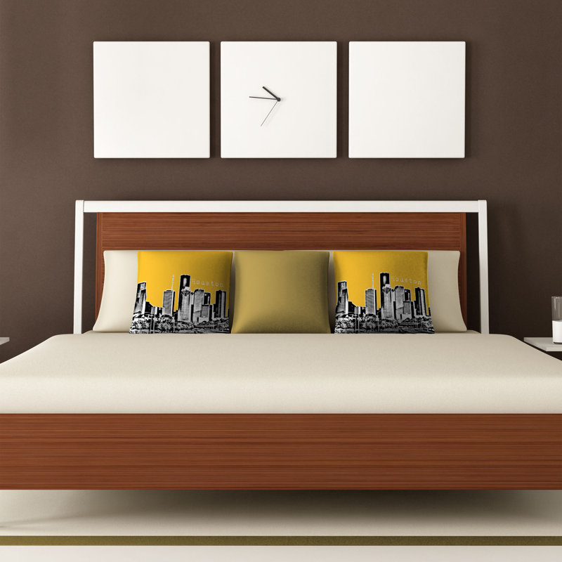 Coussin houston Bird Ave, 20 po x 20 po, Jaune