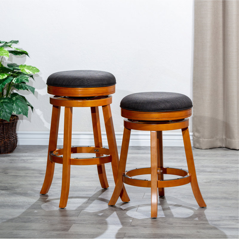 Tabouret 30 ", siège en tissu, Siège gris / cadre orange