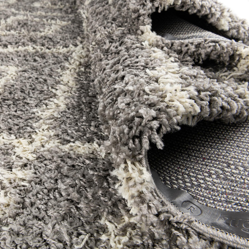 Tapis à poils longs gris Foundry Select, Rond 7 pi 10 po