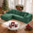 104" Wide Corduroy Modular Sectional Sofa Boneless Couch Sleeper For Living Room-78568784