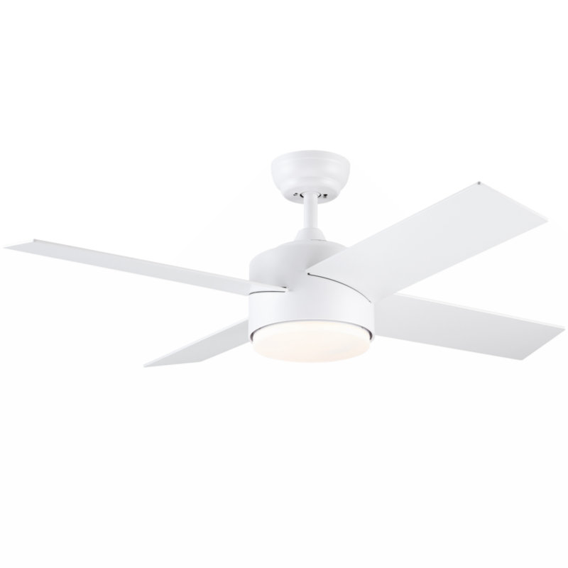 Jarif 44'' Ceiling Fan with LED Lights, White, 44"