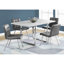 Table de salle à manger rectangulaire de 60 po pour la cuisine, plateau en stratifié gris, pieds en métal, stratifié d'aspect contemporain, repose-pieds élégant