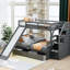 Lit simple superposé au-dessus d'un lit double gris - Livré avec un design de rangement sécurisé et gris. Comprend des tiroirs de rangement. Glissière sécuritaire. Pièce de chambre attrayante et peu encombrante-817939165