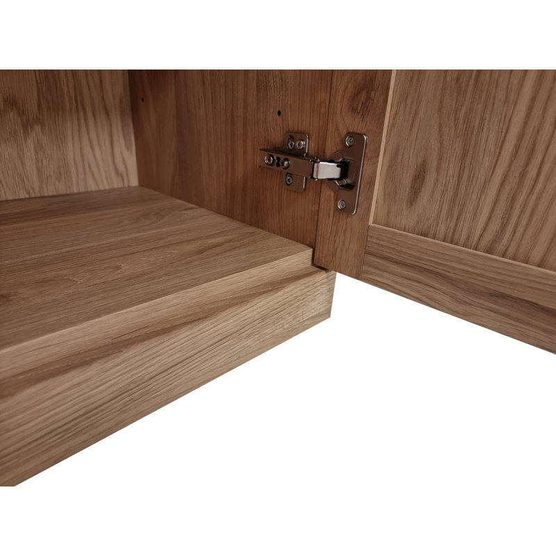 Palace Imports Premium 100% Solid European Oak 3-Shelf Modular Bookcase with Shaker Doors – 32" Wide, 35.75" Tall