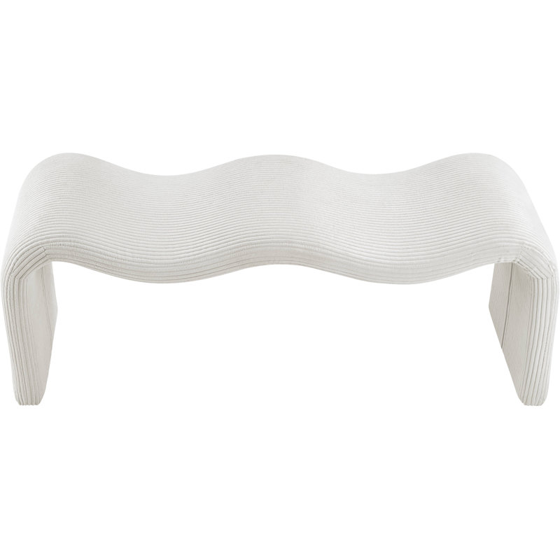 Banc en tissu Willow, Velours côtelé crème