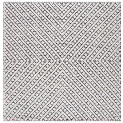 Tapis / laine / coton Barrington ivoire / noir touffeté à la main