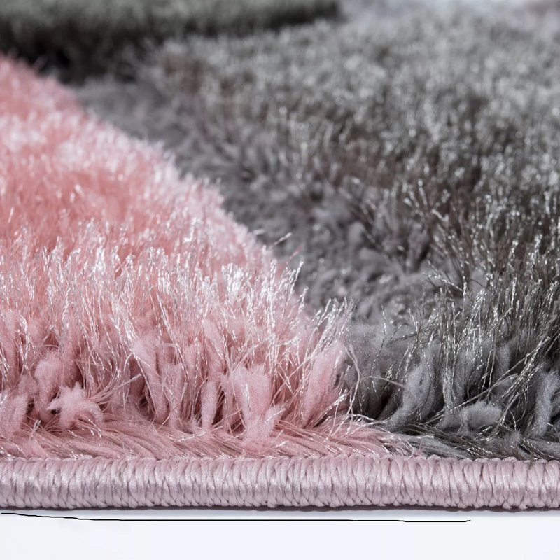 Geometric Shag Area Rug, Rectangle 160 x 230 cm