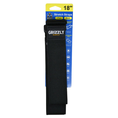 18" Hook and Loop Stretch Strap 3/pk