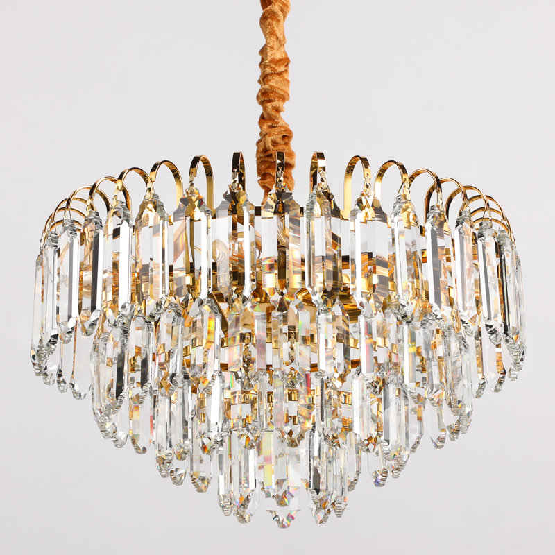 Lustre en cristal K9, plafonniers modernes, câble homologué UL, 6 ampoules E12 requises