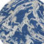 Tapis extérieur rond lavable abstrait bleu marine, gris et ivoire 8 pi