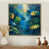 Toile avec cadre flottant or