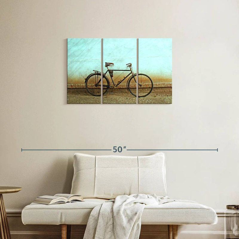 Parked Old Bicycle, 20" H x 33" W