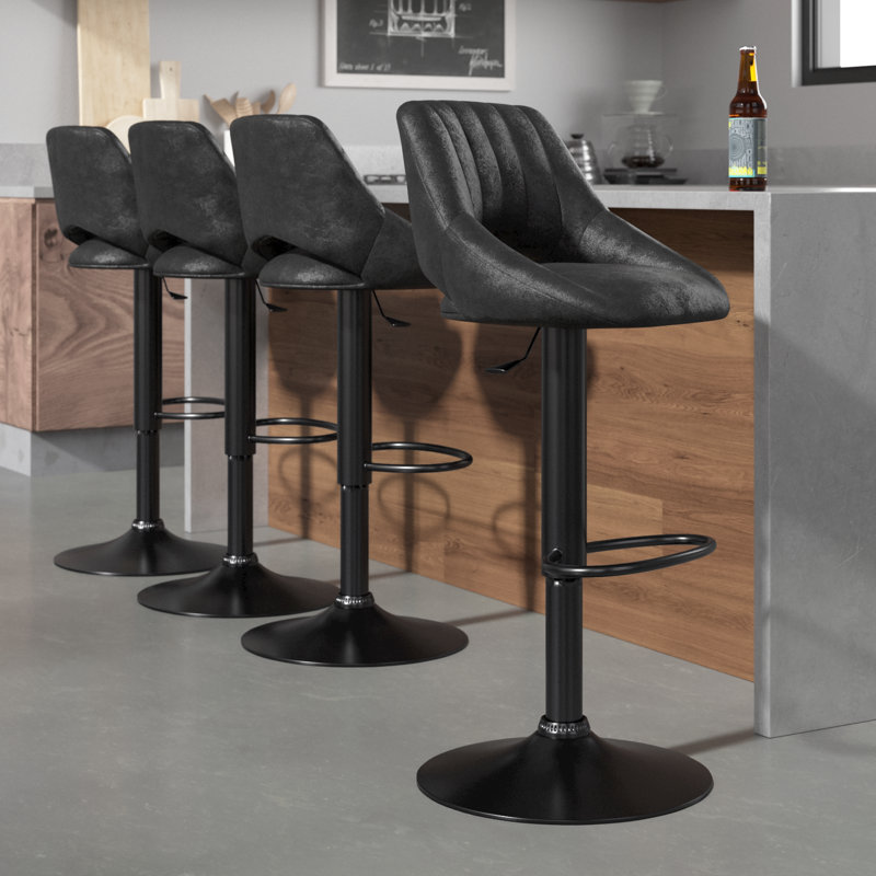 Tabouret tournant à hauteur réglable Licon, Noir