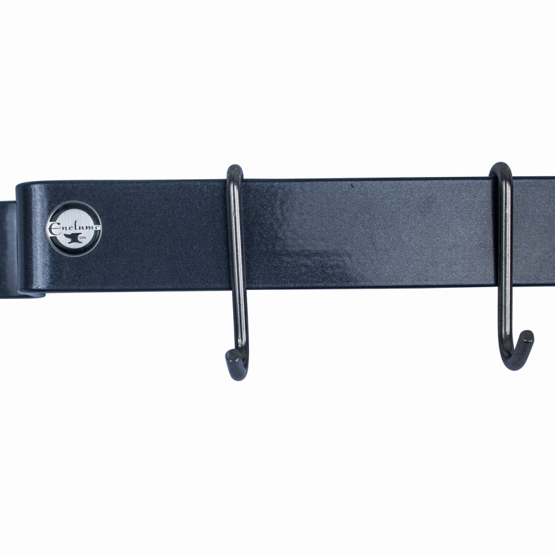 Handcrafted Wall Mounted Pot Rack, 3" H x 30" W x 3" D, Graphite Blue