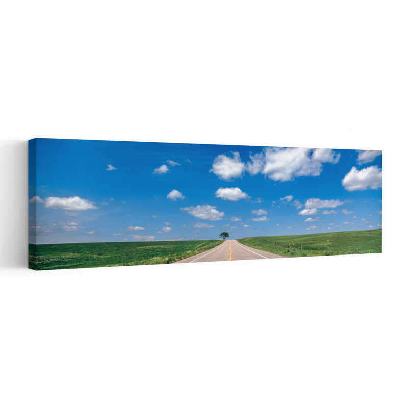 Route, Scotts Bluff, Nebraska, États-Unis, arbre contemporain abstrait, art mural, H 12 po x l 36 po