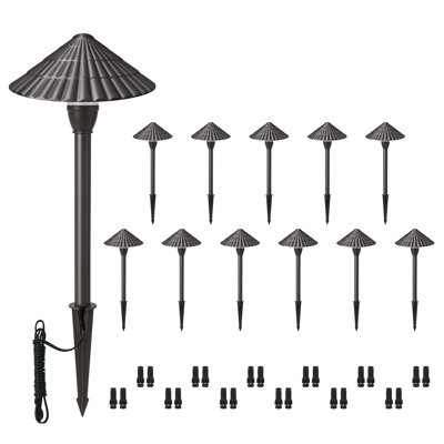 Éclairage de paysage à basse tension DEL 12pk - Lumières de chemin imperméables en aluminium pour cour, pelouse et jardin