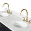 Meuble-lavabo double en bois massif 72 po avec plateau en quartz Carrara de 1,5 po Thornaby-1985119500-1985119501