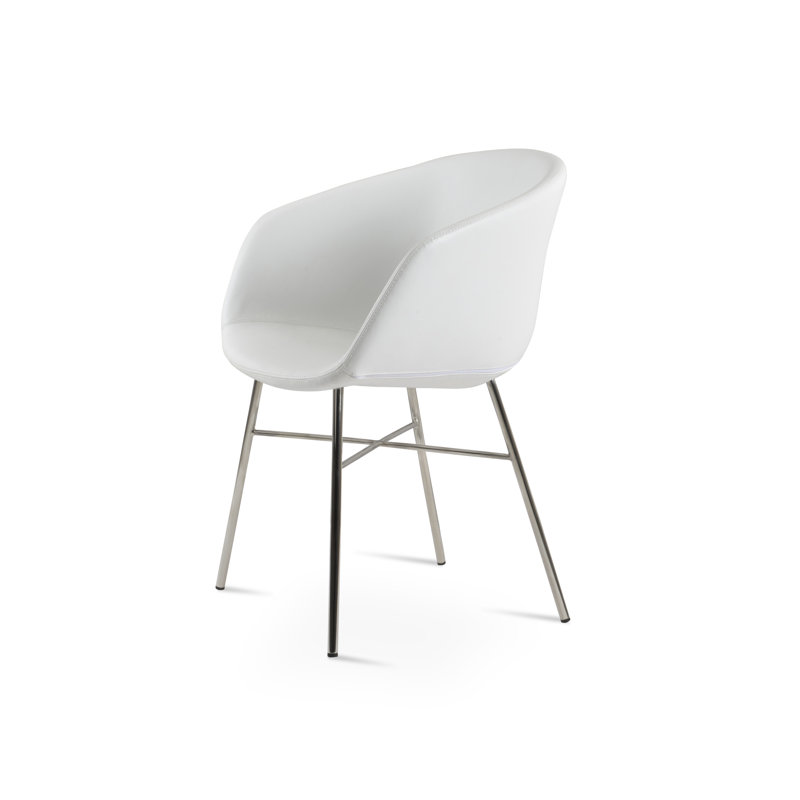 Chaise de salle à manger Tribeca, blanc, Poli