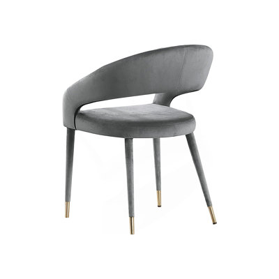 Set of 2 Modern Velvet Dining Chair with Gold Accent Tips