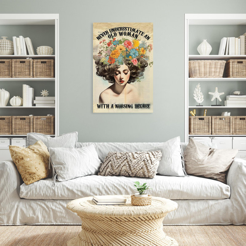 «Itzy Old Woman With Nursing Degree» sur toile, impression, H 36 po x l 24 po x P 1,25 po