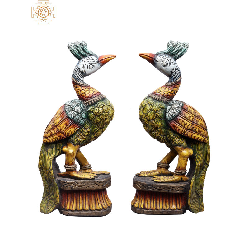  Paire de figurines en bois 24 po