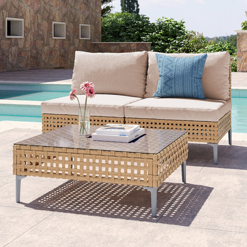 McBain 2- Person Seating Group with Cushions, Natural
