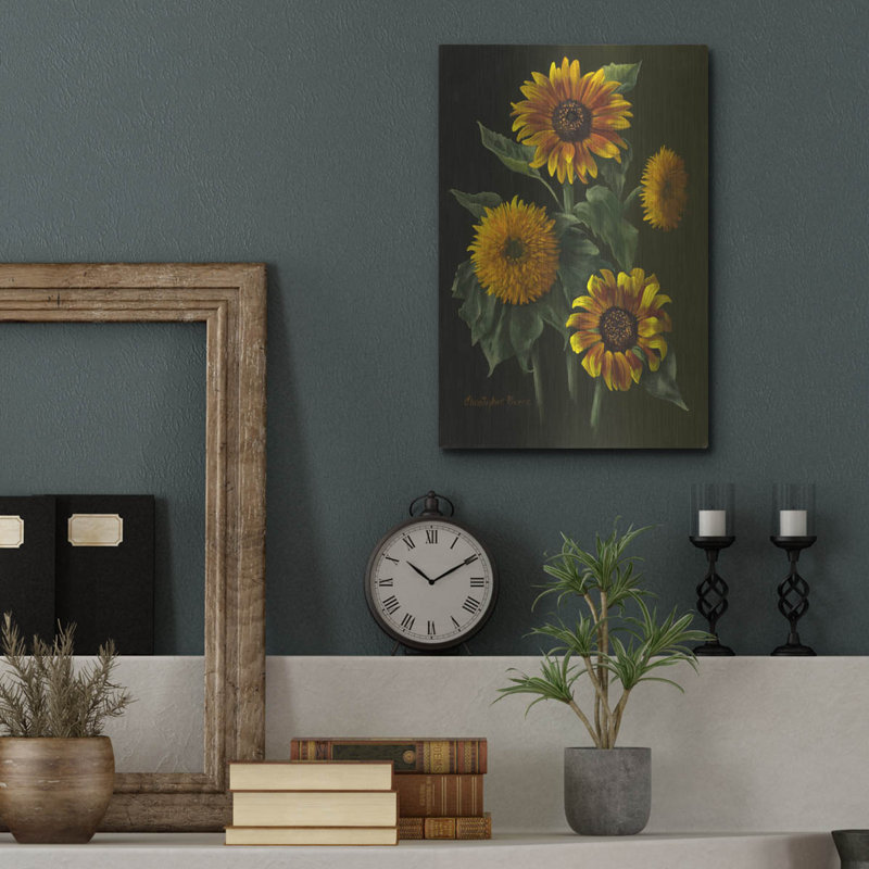 «Four Sunflowers» par Christopher Pierce, H 16 po x l 12 po