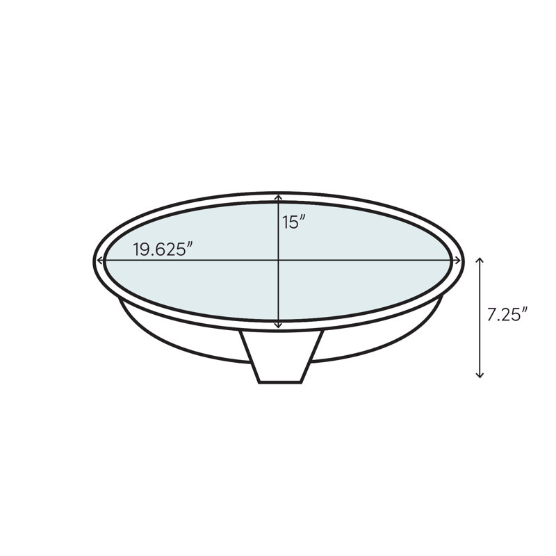 Lavabo de salle de bain ovale encastré en métal Garamond, Amande