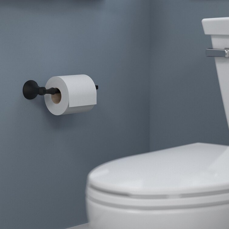 Toilet Paper Holder Wall Mount Matte Black Bathroom Toilet Paper