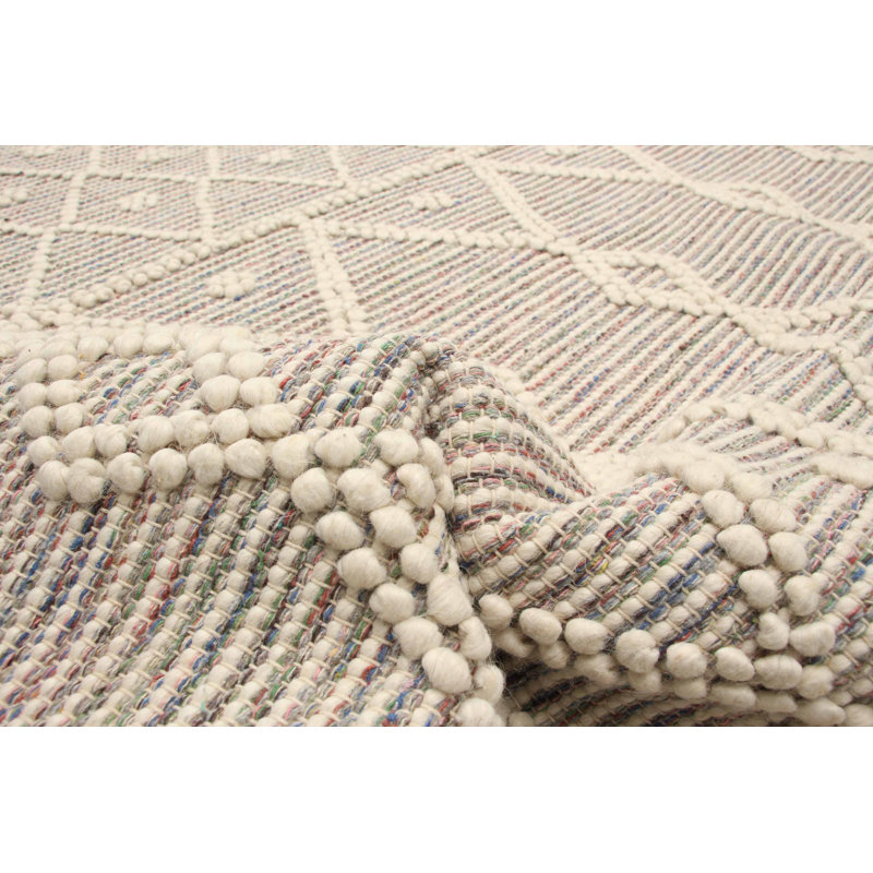 Tapis rectangulaire en laine nouvel âge de conception unique 6 pi 1 po x 9 pi 9 po Iagulli