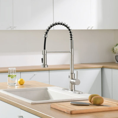 Robinet de cuisine extractible à poignée simple Touchless