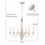Lustre classique en bois massif à 6 lumières de style bougie avec accents patinés Barina-1509898777