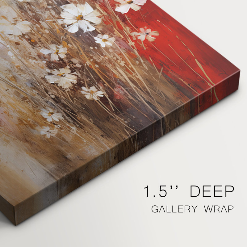 Floral Study Series C -Set Of 3 Gallery Wrapped Canvas -Ready to Hang, H 36 po x l 24 po