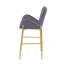 Ensemble de 2 tabourets de bar à hauteur de comptoir 28,75 pouces, tabourets en velours avec pieds et repose-pieds dorés, gris-267224875
