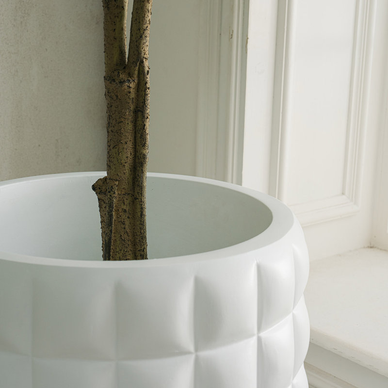 Jardinière Arax d'une hauteur de 36 pouces, Blanc