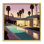 «Palm Trees & Pool Villa», art mural sur toile flottante noire par Noah Bay