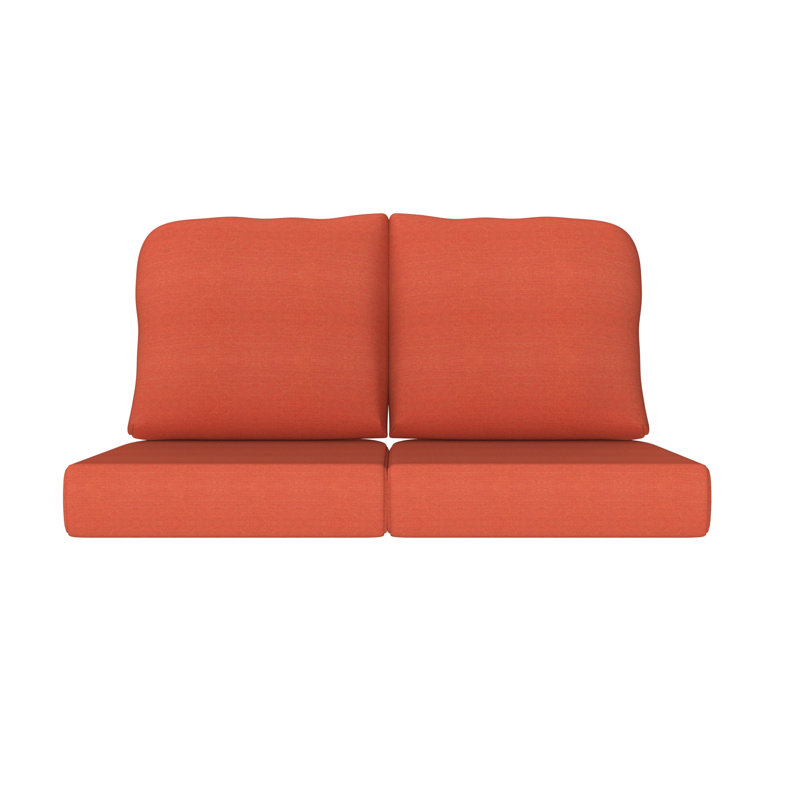 Amala Sunbrella® Indoor/Outdoor Loveseat Cushion, Canvas Brick Sunbrella® Canvas