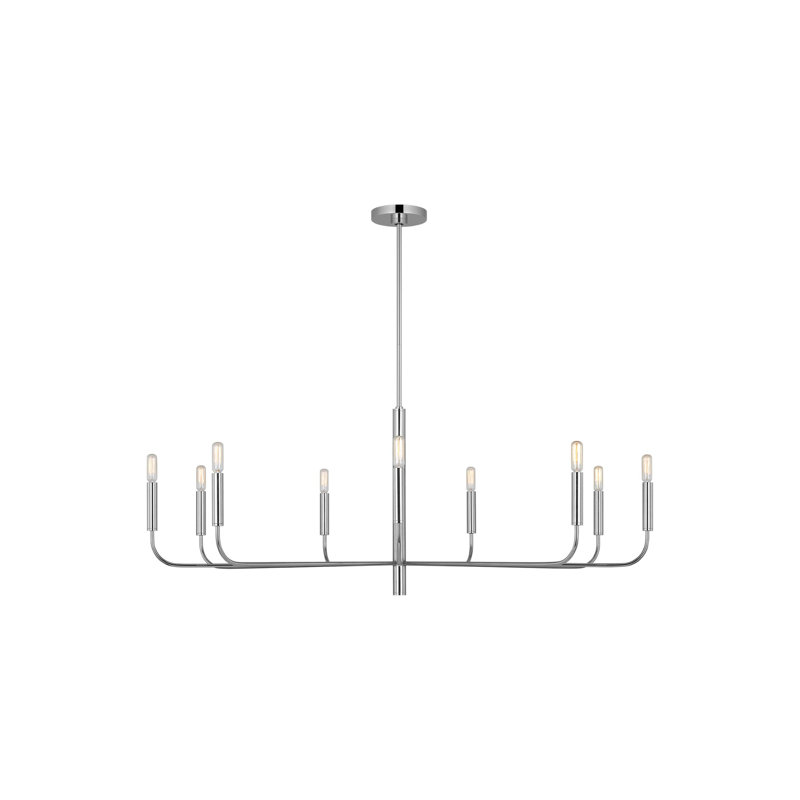 Brianna Wide Chandelier, Polished Nickel