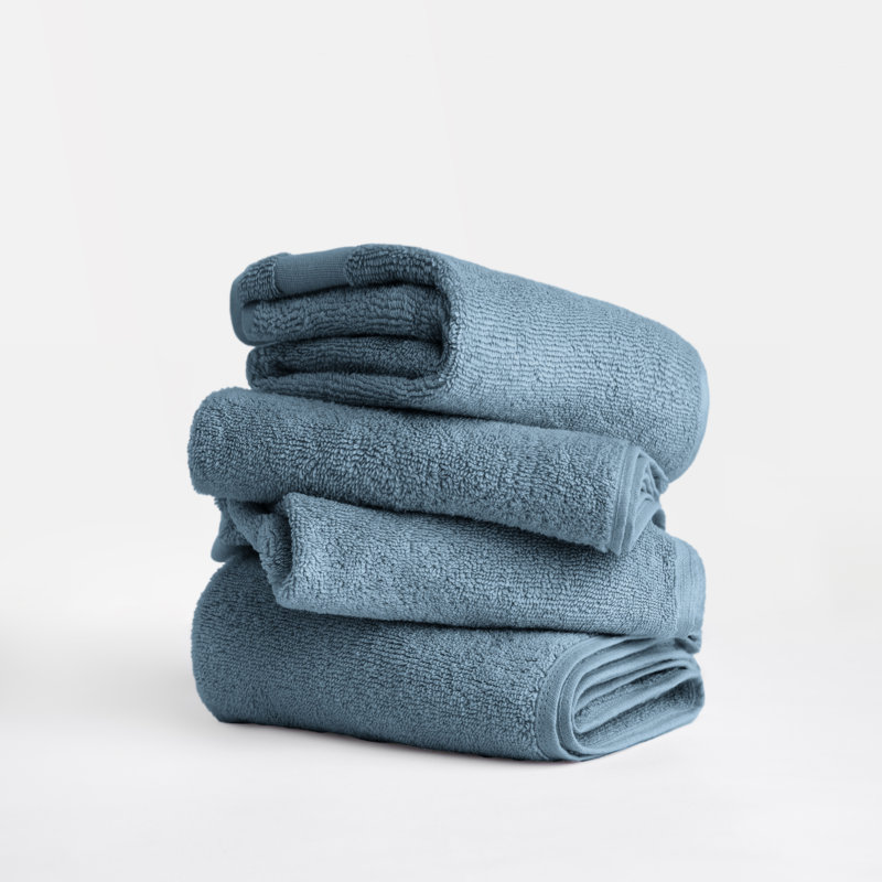 Ensemble de 4 essuie-mains 100% coton, Bleu