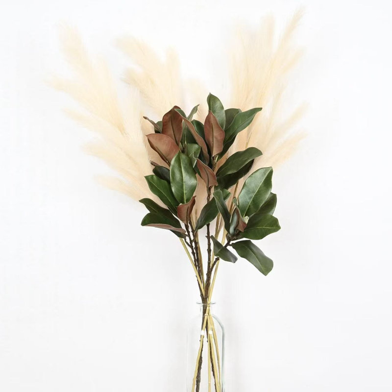 Branche de feuilles de magnolia artificielle 36 po 36 po pour bourre de vase, longue tige de style bohème de ferme pour décoration de table de bureau à domicile