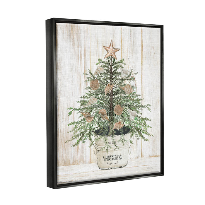The Holiday Aisle® Rustic Seashell Christmas Tree Framed On Canvas by ...