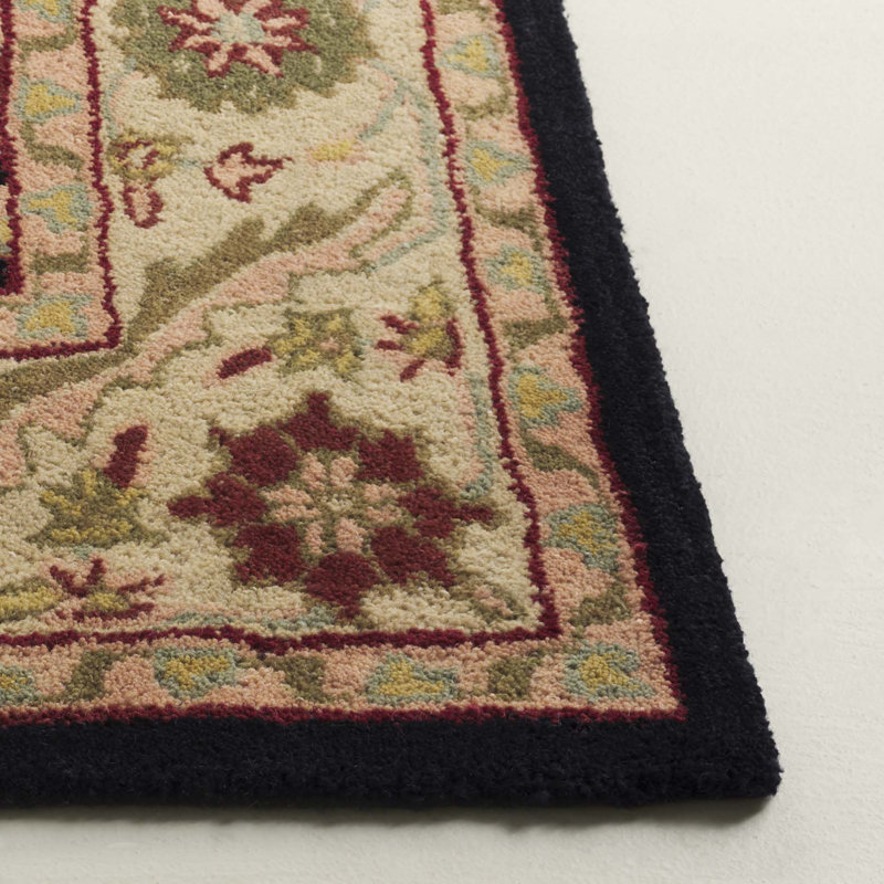 Handmade Black Wool 3' x 5' Tufted Area Rug