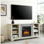 Meuble télé avec foyer et console de divertissement en bois avec foyer 18 po, blanc, l 58,31 po x P 15,39 po x H 26,06 po Mantel-749091851