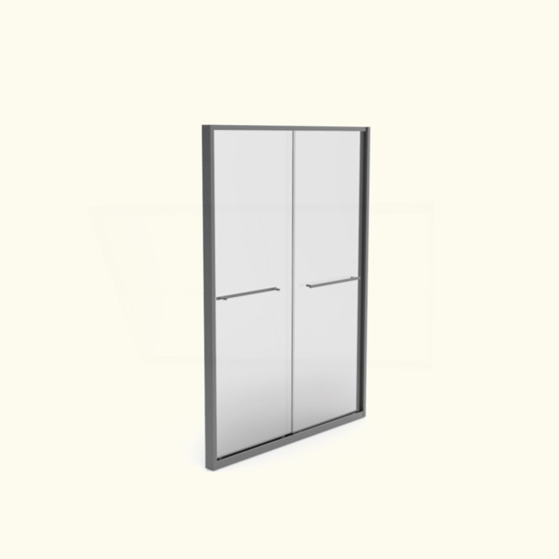 56-60"X70" Aluminum Frame Double Sliding Shower Door,Bypass Bathroom Sliding Door With Premium 5/16" (8Mm) Clear Tempered Glass, Black Hardware Sliding Glass Shower Enclosure